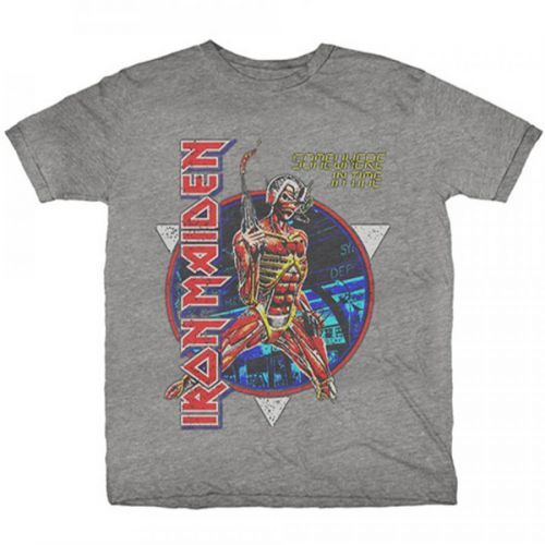 Iron Maiden - Tričko Somewhere in Time - Muž, Unisex, Šedá, XXL