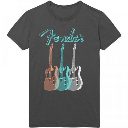 Fender - Tričko Triple Guitar - Muž, Unisex, Šedá, XXL