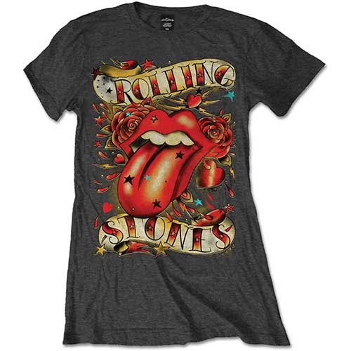 Rolling Stones - Tričko Tongue & Stars - Žena, Šedá, S