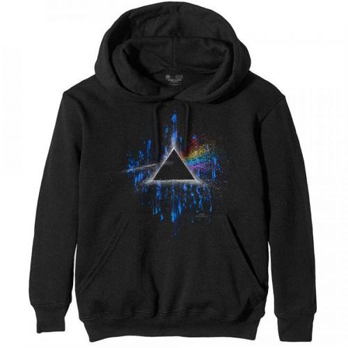 Pink Floyd - Mikina Dark Side of the Moon Blue Splatter - Muž, Unisex, Čierna, XXL