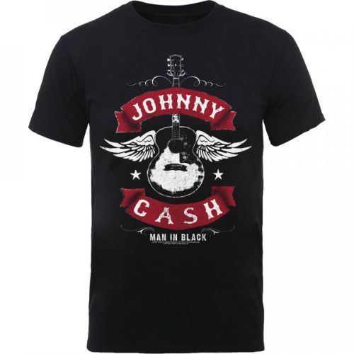 Johnny Cash - Tričko Winged Guitar - Muž, Unisex, Čierna, S