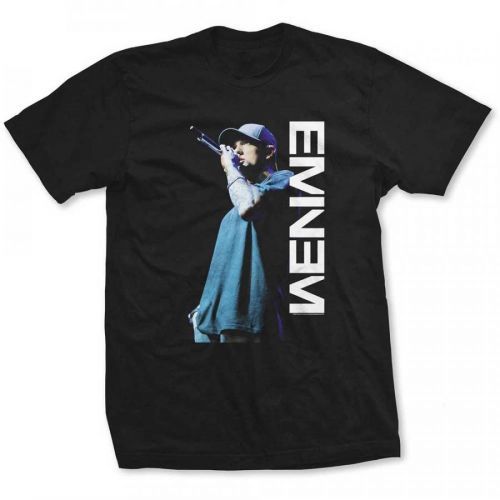 Eminem - Tričko Mic. Pose - Muž, Unisex, Čierna, XXL