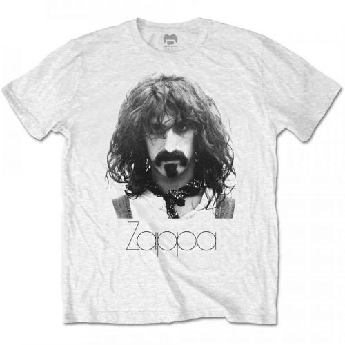 Frank Zappa - Tričko Thin Logo Portrait - Muž, Unisex, Biela, XXL