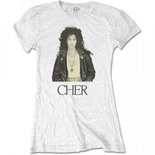 Cher - Tričko Leather Jacket - Žena, Biela, L