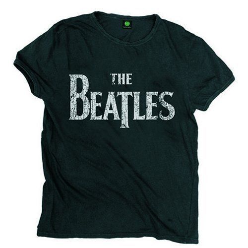 The Beatles - Tričko Drop T Logo Vintage - Muž, Unisex, Čierna, XXL