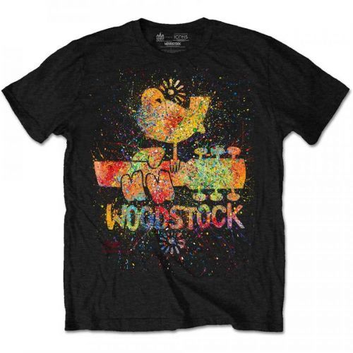 Woodstock - Tričko Splatter - Muž, Unisex, Čierna, XXL