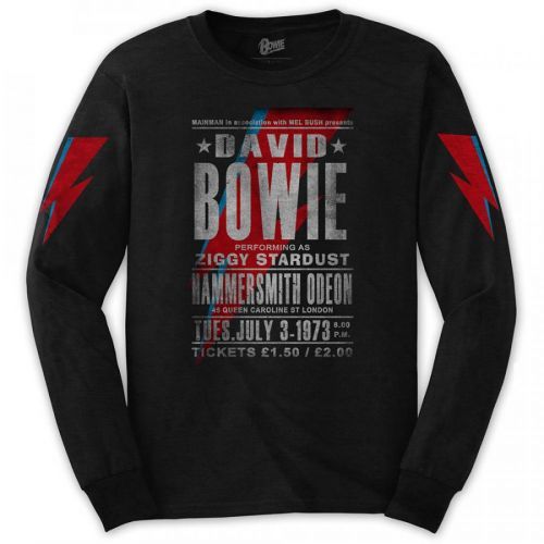 David Bowie - Tričko s dlhým rukávom Hammersmith Odeon - Muž, Unisex, Čierna, XXL