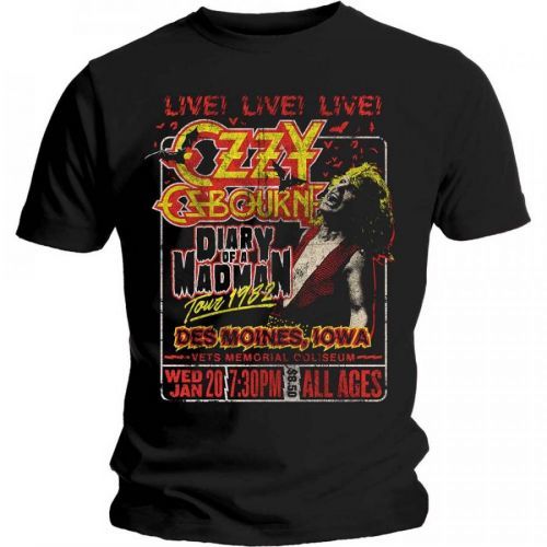 Ozzy Osbourne - Tričko Diary of a Madman Tour - Muž, Unisex, Čierna, XXL