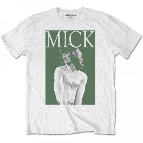 Rolling Stones - Tričko Mick Photo Version 2 - Muž, Unisex, Biela, XXL