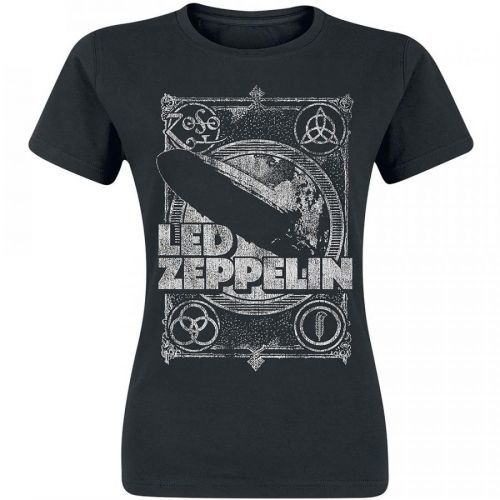 Led Zeppelin - Tričko Vintage Print LZ1 - Žena, Čierna, XXL