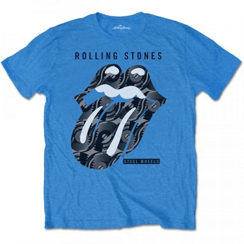Rolling Stones - Tričko Steel Wheels - Muž, Unisex, Modrá, XXL