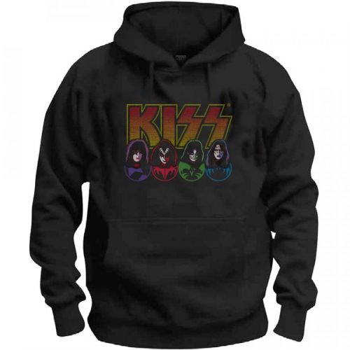 Kiss - Mikina Logo, Faces & Icons - Muž, Unisex, Čierna, XXL