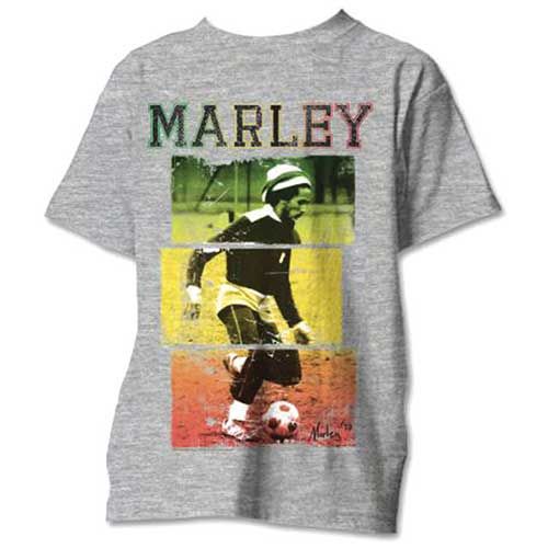 Bob Marley - Tričko Football Text - Muž, Unisex, Šedá, XXL