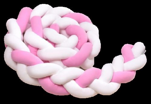 T-tomi Pletený mantinel White+Pink 180cm