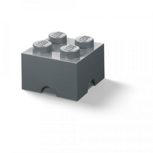Detský tmavosivý úložný box LEGO® Square