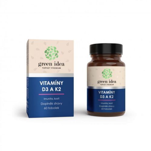 TOPVET Vitamíny D3 a K2 60 kps. 60 ks
