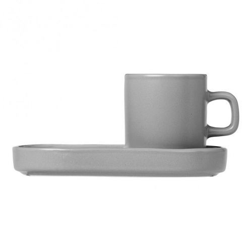 Súprava 2 hrnčekov na espresso Mio svetlosivá