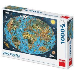 KRESLENÁ MAPA SVĚTA 1000 Puzzle NOVÉ