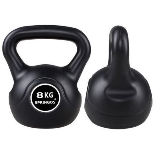 SPRINGOS Kettlebell čierny - 8kg