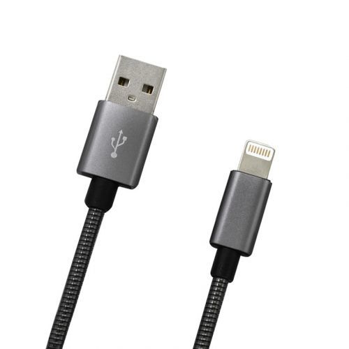 Dátový kábel Apple Lightning sivý metalický, 1m, 2A