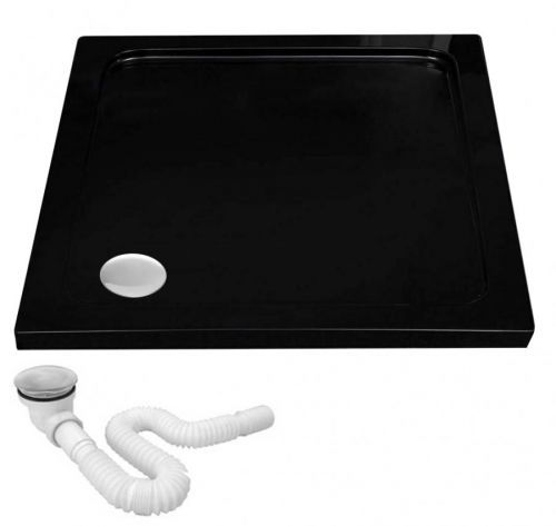 AKRYLOVÁ SPRCHOVÁ VANIČKA 80X80 SAVOY BLACK ČERNÁ (REA-K4804)