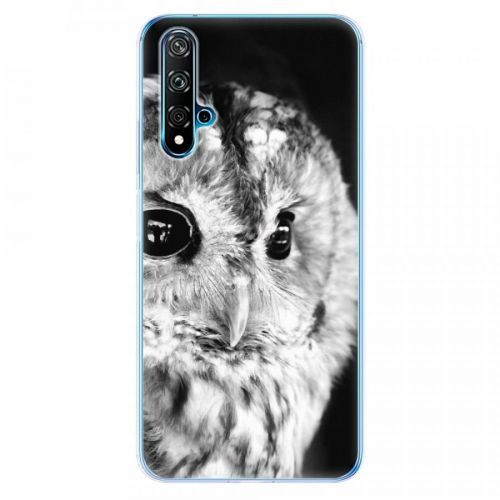 Odolné silikónové puzdro iSaprio - BW Owl - Huawei Nova 5T