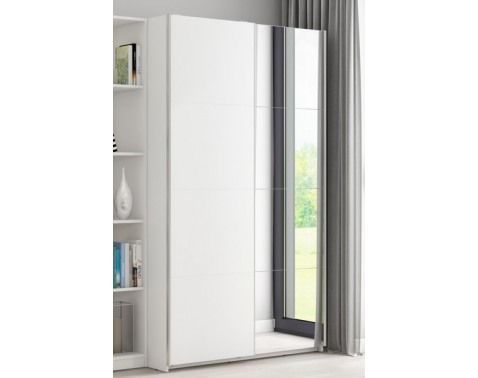 Šatníková skriňa Carlos, biela, 150 cm, posuvné dvere