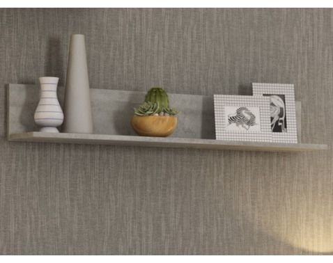 Nástenná polica Carlos, šedý beton, 120 cm