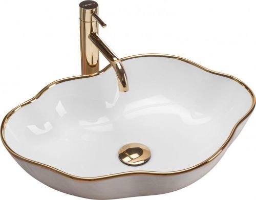 REA REA - UMYVADLO NA DESKU PEARL GOLD EDGE (REA-U0696)