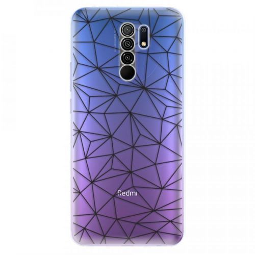 Odolné silikónové puzdro iSaprio - Abstract Triangles 03 - black - Xiaomi Redmi 9