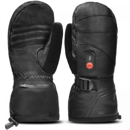 Bezdoteku Vyhrievané rukavice palčiaky celokožené Savior pánske čierne veľ. L