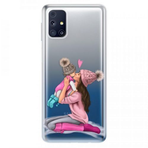 Odolné silikónové puzdro iSaprio - Kissing Mom - Brunette and Girl - Samsung Galaxy M31s