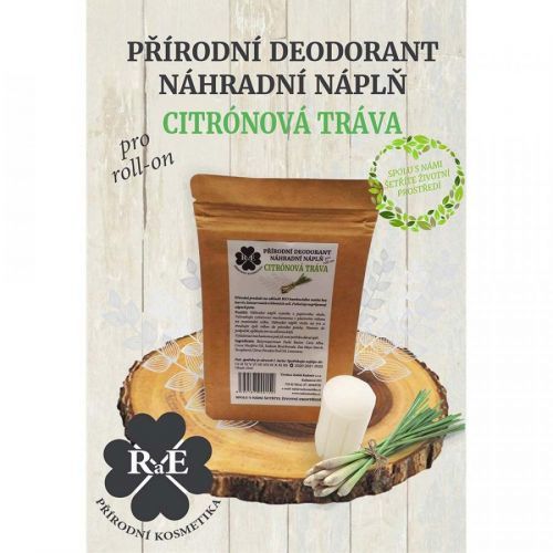 RAE Prírodný dezodorant roll-on Náhradná náplň Citrónová tráva 22 g