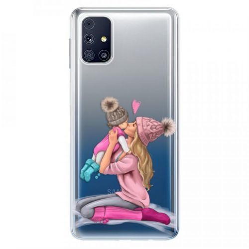 Odolné silikónové puzdro iSaprio - Kissing Mom - Blond and Girl - Samsung Galaxy M31s