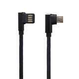 MicroUSB čierny textil 1.5M kábel (zahnutý) 1.5A Eko balenie