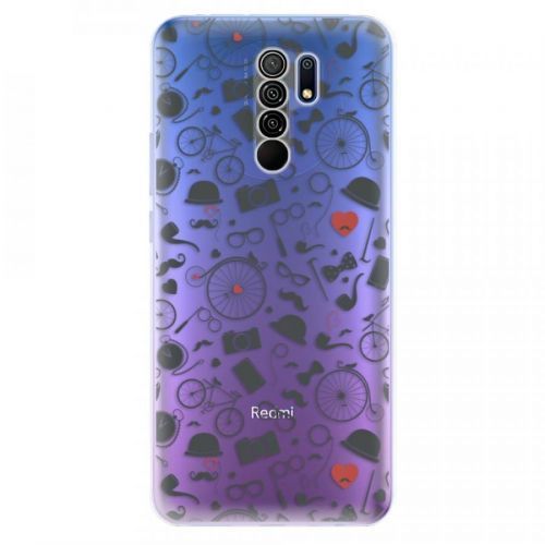 Odolné silikónové puzdro iSaprio - Vintage Pattern 01 - black - Xiaomi Redmi 9