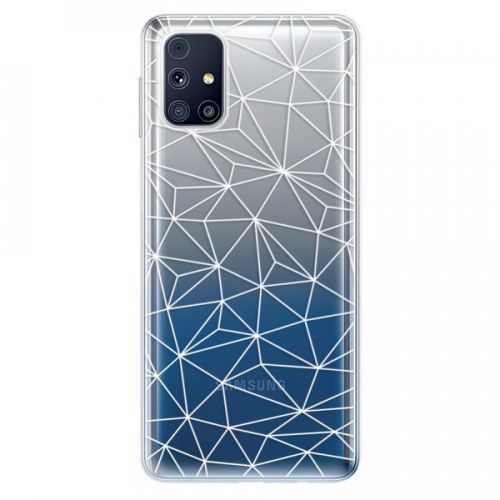 Odolné silikónové puzdro iSaprio - Abstract Triangles 03 - white - Samsung Galaxy M31s