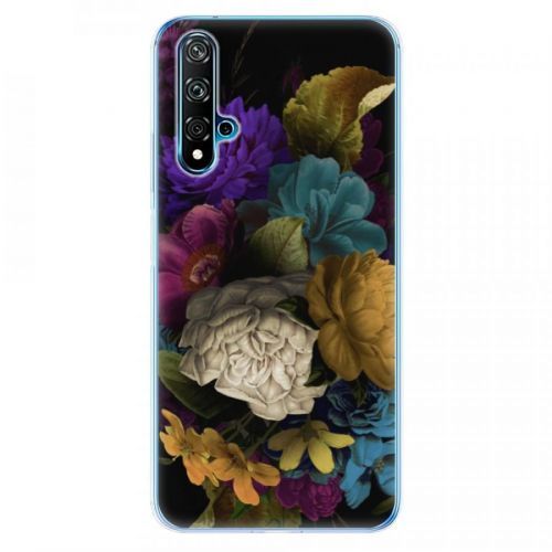 Odolné silikónové puzdro iSaprio - Dark Flowers - Huawei Nova 5T