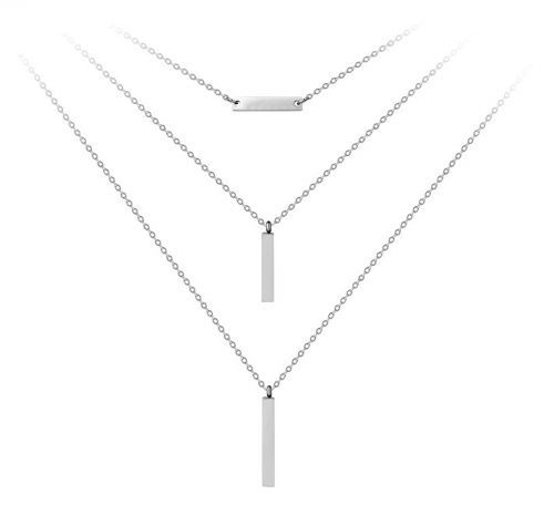 Troli Trojitý oceľový náhrdelník s príveskami