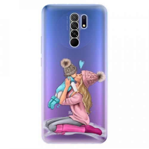 Odolné silikónové puzdro iSaprio - Kissing Mom - Blond and Boy - Xiaomi Redmi 9