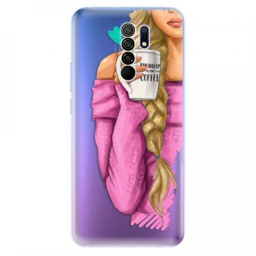 Odolné silikónové puzdro iSaprio - My Coffe and Blond Girl - Xiaomi Redmi 9