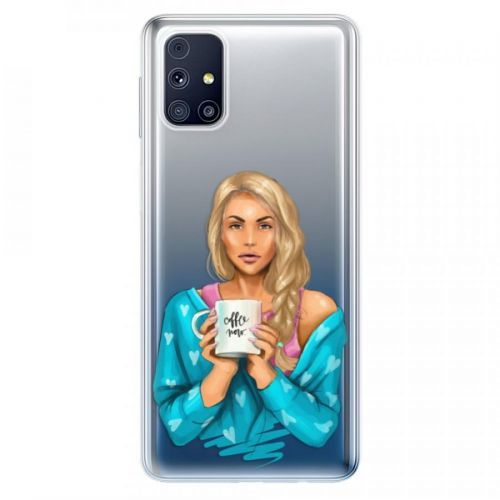 Odolné silikónové puzdro iSaprio - Coffe Now - Blond - Samsung Galaxy M31s