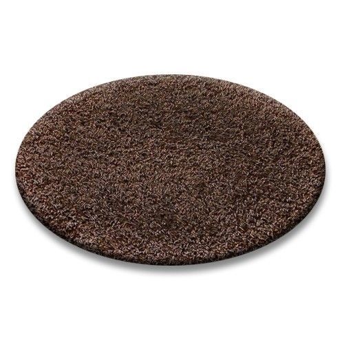 Guľatý koberec SHAGGY HIZA 5 cm hnedý