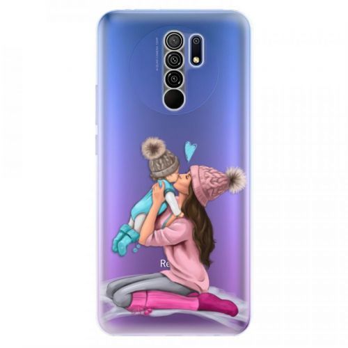 Odolné silikónové puzdro iSaprio - Kissing Mom - Brunette and Boy - Xiaomi Redmi 9
