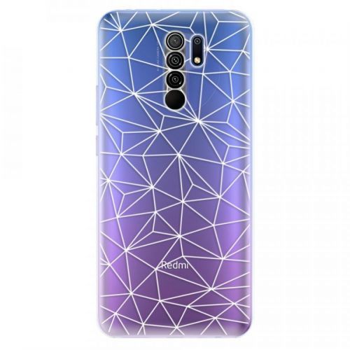 Odolné silikónové puzdro iSaprio - Abstract Triangles 03 - white - Xiaomi Redmi 9