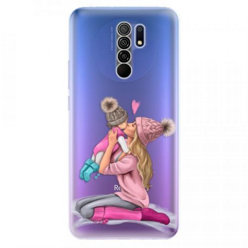 Odolné silikónové puzdro iSaprio - Kissing Mom - Blond and Girl - Xiaomi Redmi 9
