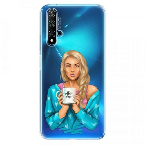 Odolné silikónové puzdro iSaprio - Coffe Now - Blond - Huawei Nova 5T
