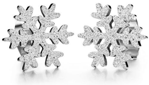 Troli Trblietavé náušnice z ocele Snehová vločka KE-013