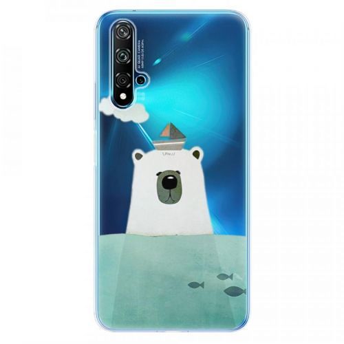 Odolné silikónové puzdro iSaprio - Bear With Boat - Huawei Nova 5T