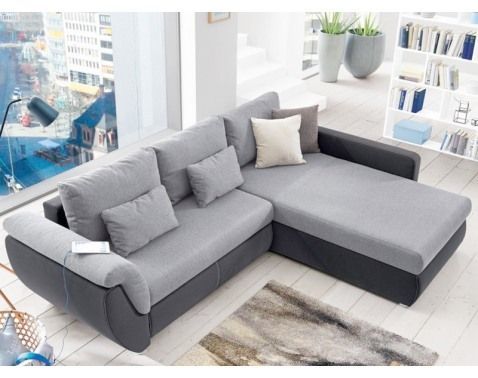 Rohová sedacia súprava Torgau, šedá/svetlo šedá tkanina